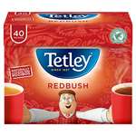 Tetley Red bush Pure Naturally Caffeine Free 40 Tea Bags Imported